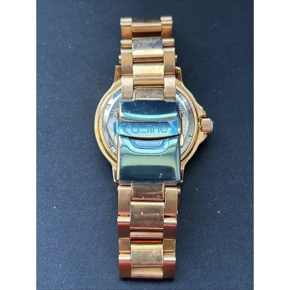 A_Line Rose Gold Tone White Dial Men’s Quartz Watch